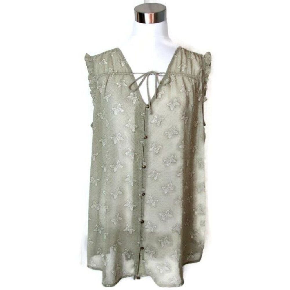 NWT-Matilda Jane BOHO Hippie Peasant Butterflies Monarch Ruffle Top Medium Adult